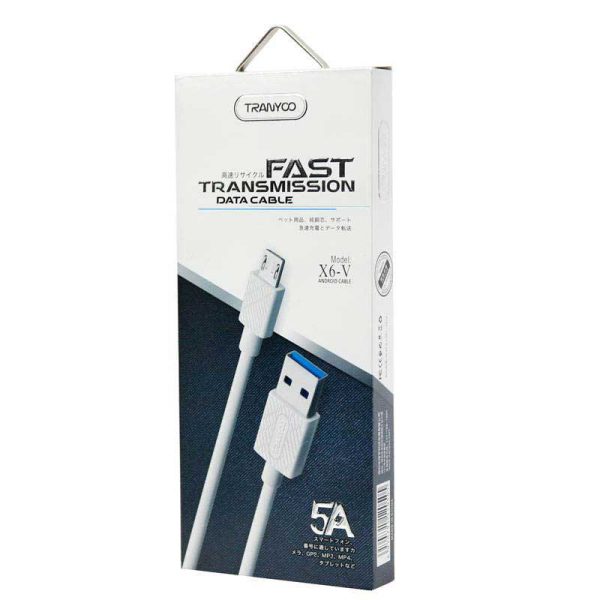 Mobile charger cable for USB to Tranyoo Tranyoo X6-V microUSB conversion